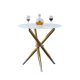 Donio étkező-dohányzóasztal, fehér, króm, arany  80x76 cm