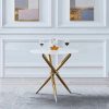 Donio étkező-dohányzóasztal, fehér, króm, arany  80x76 cm