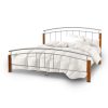 Mirela fém ágy, ágykeret ágyráccsal, fa égerfa, fém ezüst színben 143,5-163,5-183,5x212x108 cm